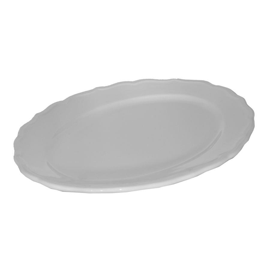 Oval white juliet plate cm35x26h3