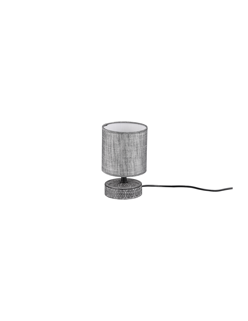 Piccolo Lume Grigio Moderno Base Ceramica con Paralume Tessuto Marie Trio Lighting