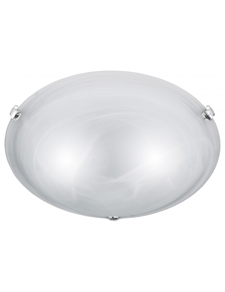 Plafoniera 2 Luci Vetro Bianco Adrian Ø40 cm Trio Lighting