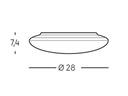 Plafoniera 24W Led 4000K  linea orchid  bianco