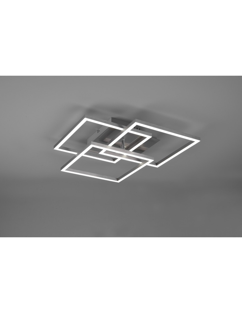 Plafoniera 3 Quadrati Orientabili Led Dimmer Mobile Nichel Trio Lighting
