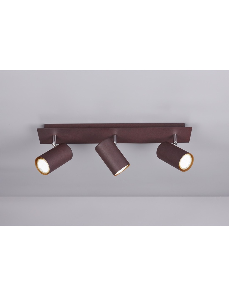 Plafoniera 3 Spot GU10 Orientabili Marley Ruggine Trio Lighting