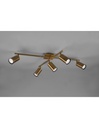 Plafoniera Con 5 Faretti Orientabili Marley Ottone Invecchiato Trio Lighting