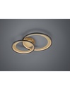 Plafoniera Granada Doppio Cerchio Nero-Oro Led 29w Dimmerabile L59 cm Trio Lighting
