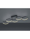 Plafoniera Led Dimmerabile Vigo 5 Esagoni L90 cm Antracite Trio Lighting