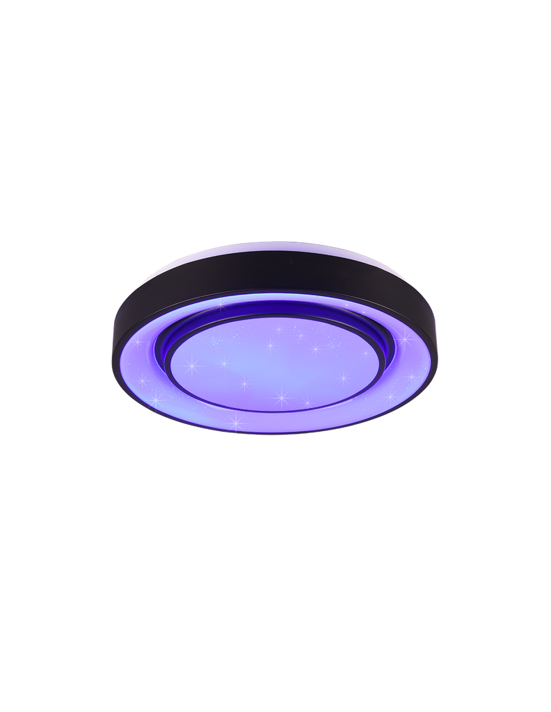 Plafoniera Moderna Led Dimmer RGB Mona Nero Ø38 cm Trio Lighting