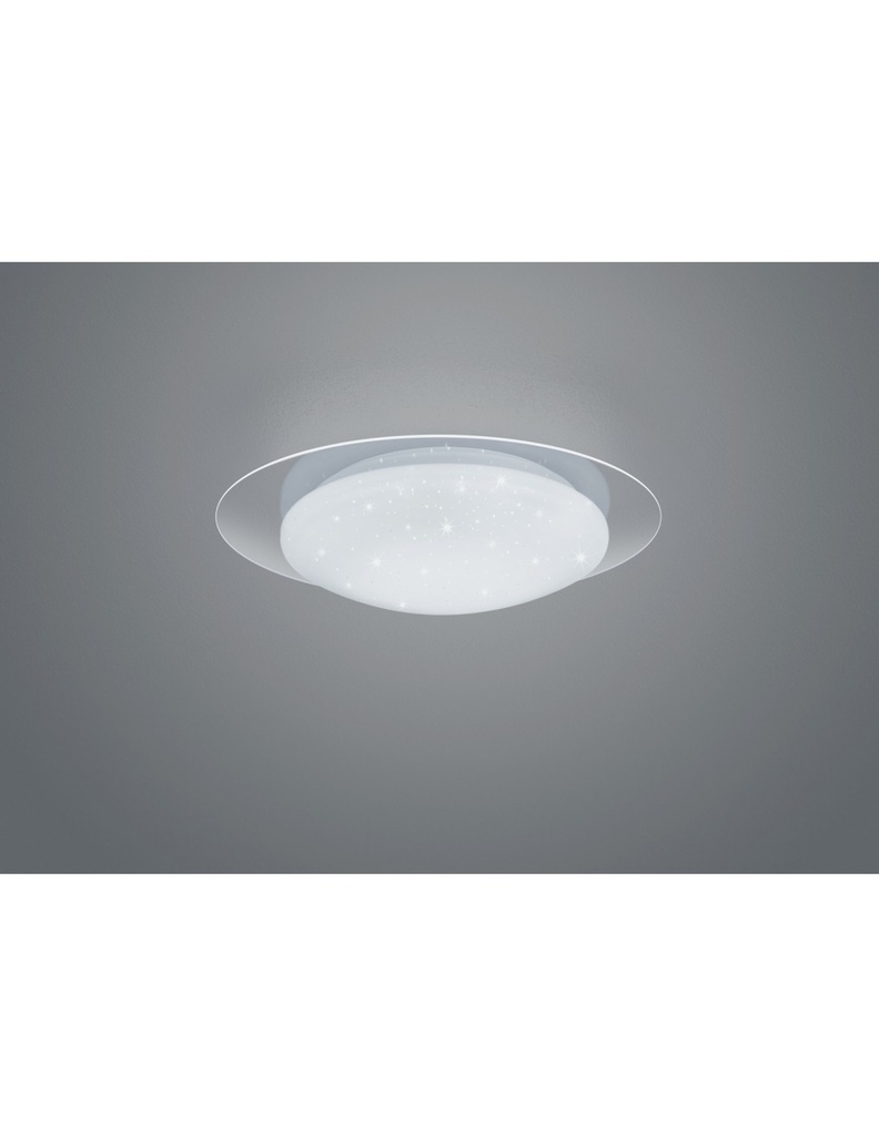 Plafoniera Moderna Led Dimmerabile Effetto Stelle Glitterate Frodo Bianco Ø35 cm Trio Lighting