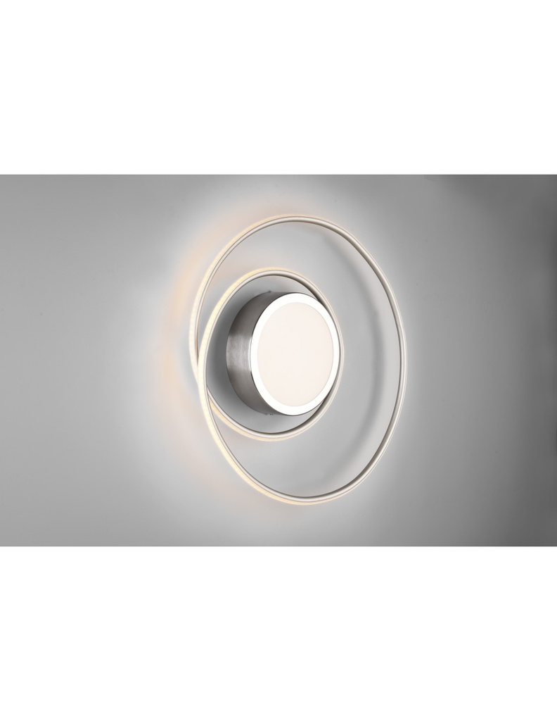 Plafoniera Moderna Soffitto Circolare Yava Nichel Led Dimmer Trio Lighting