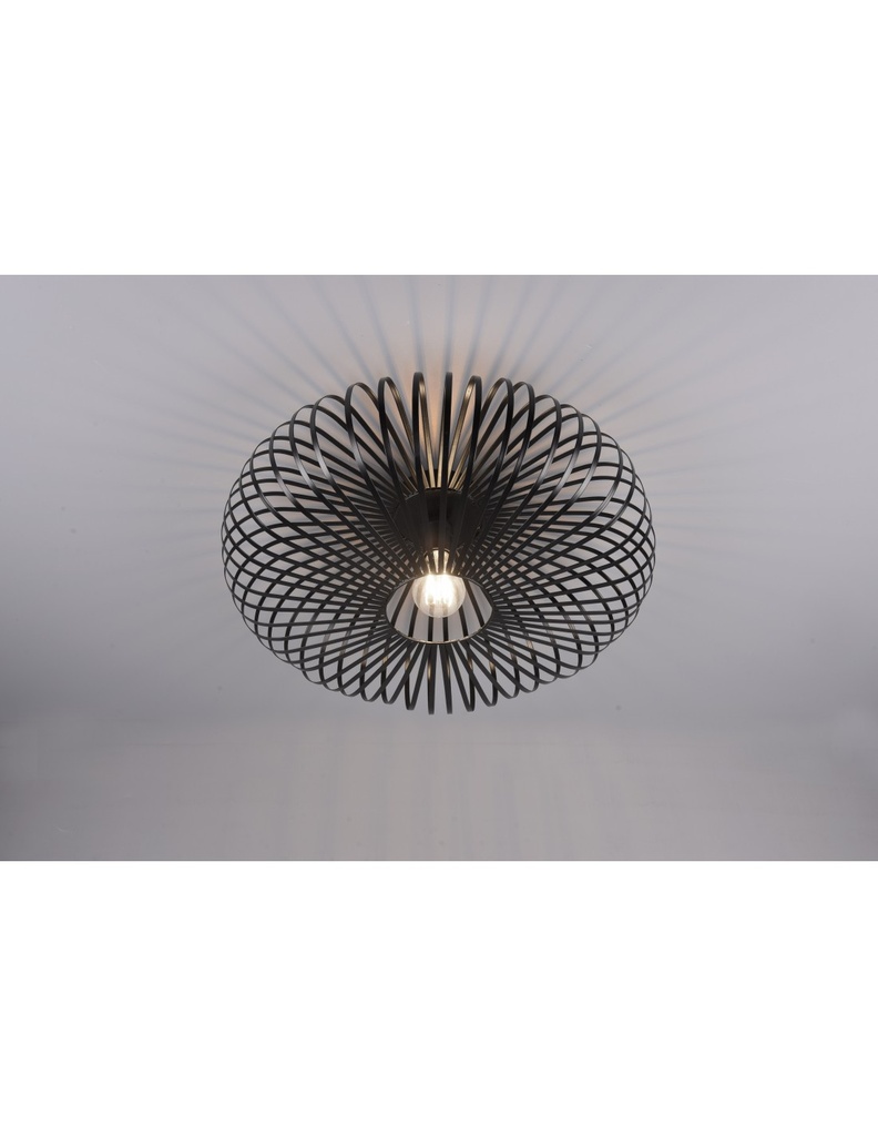 Plafoniera Nera Gabbia Aperta Ellissi Nera Johann Ø50 cm Trio Lighting