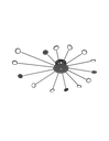 Plafoniera Pavone Luce Indiretta e 14 Punti Led Orientabili Peacock Nero Trio Lighting