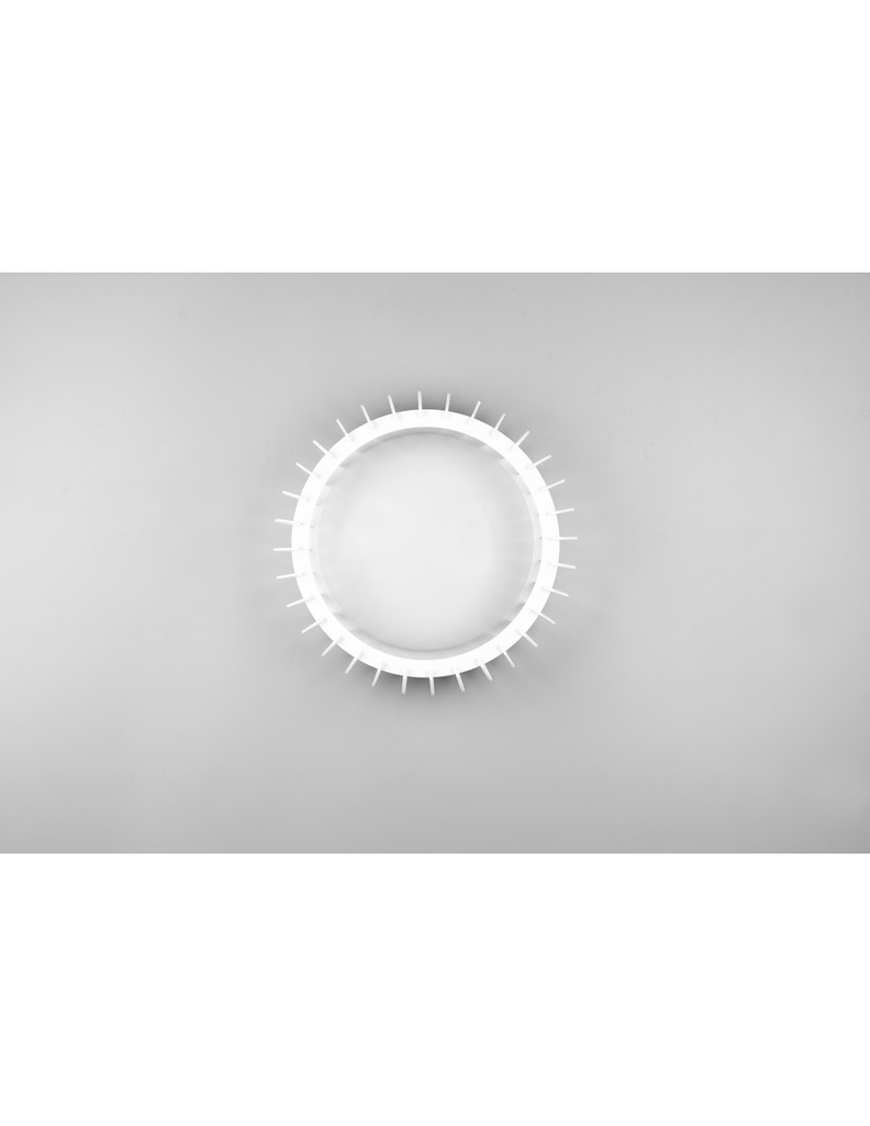 Plafoniera Rotonda Soffitto Legno Bianco Led 16,5w Dimmer Monte Trio Lighting
