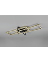 Plafoniera Salinas 3 Rettangoli Led 34w Oro-Nero L100 cm Dimmerabile Trio Lighting