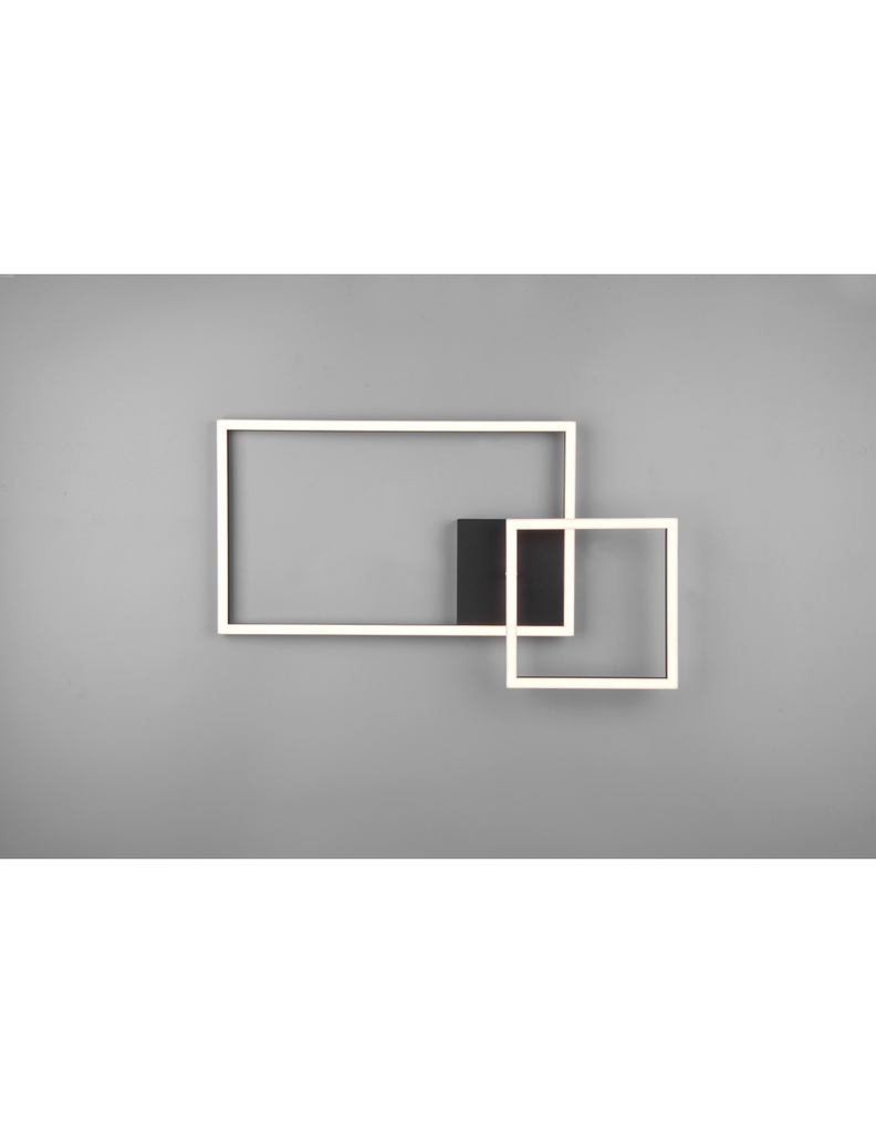 Plafoniera Soffitto Squadrata Orientabile Led Dimmer 4000K Padella Nero Trio Lighting
