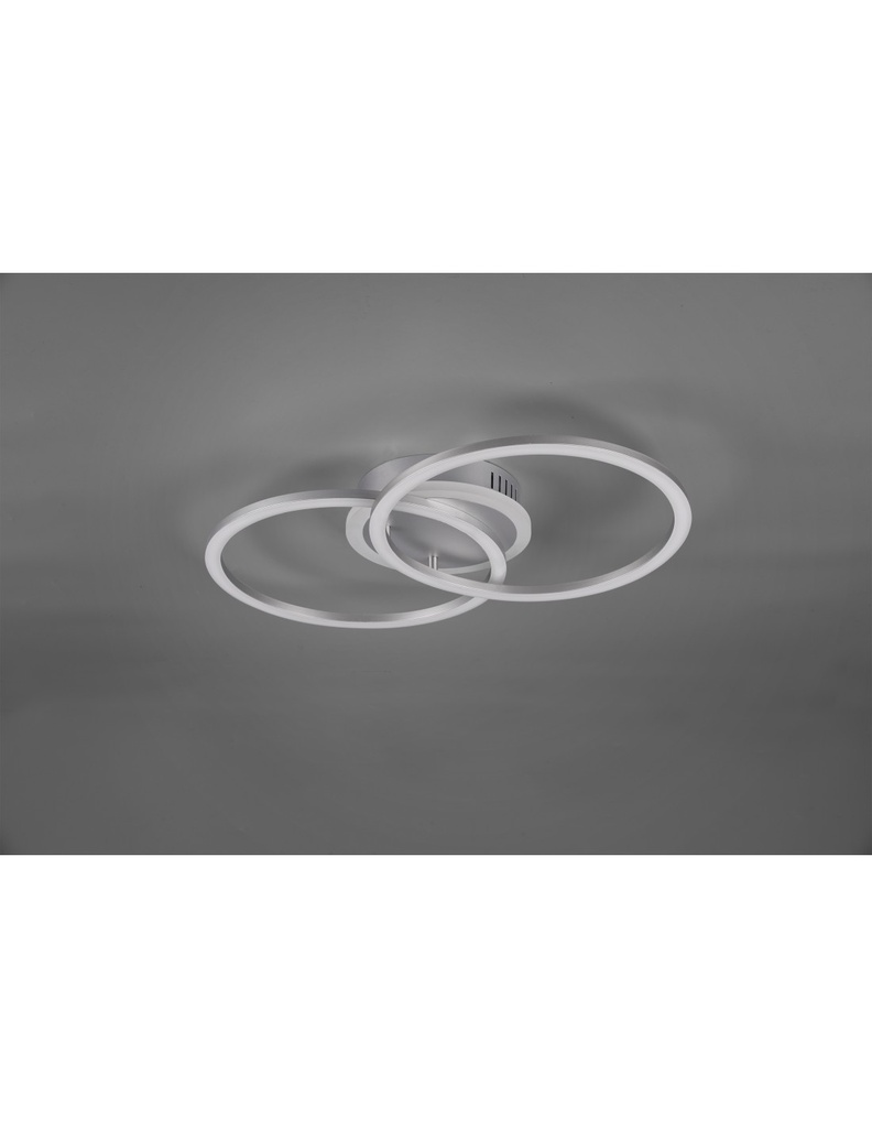 Plafoniera Venida Doppio Cerchio Alluminio Led 25w Dimmerabile L50 cm Trio Lighting