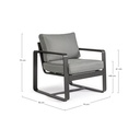 Poltrona da giardino in alluminio Antracite MERRIGAN YK13 74x78x h84 cm