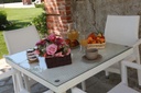 Poltrona giardino  adila polyrattan bianco ghiaccio quadro cm60