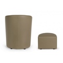 Poltrona in similpelle con pouf estraibile Tortora RITA 64,5x 59,5x h78 cm
