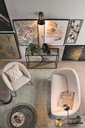 Poltrona metallo velluto bianco Aiko Velvet cm 80 x 76 x 75