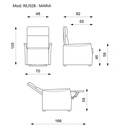 Poltrona relax reclinabile manuale in  similpelle antracite  70 x 92 x h. 105 cm