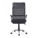 Poltrona ufficio Reverso2 con rivestimento in ecopelle e schienale in rete nero  64x66x100 cm