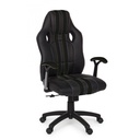 Poltrona ufficio con braccioli Spider nero in similpelle
