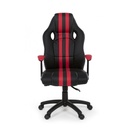 Poltrona ufficio con braccioli Spider rosso in similpelle