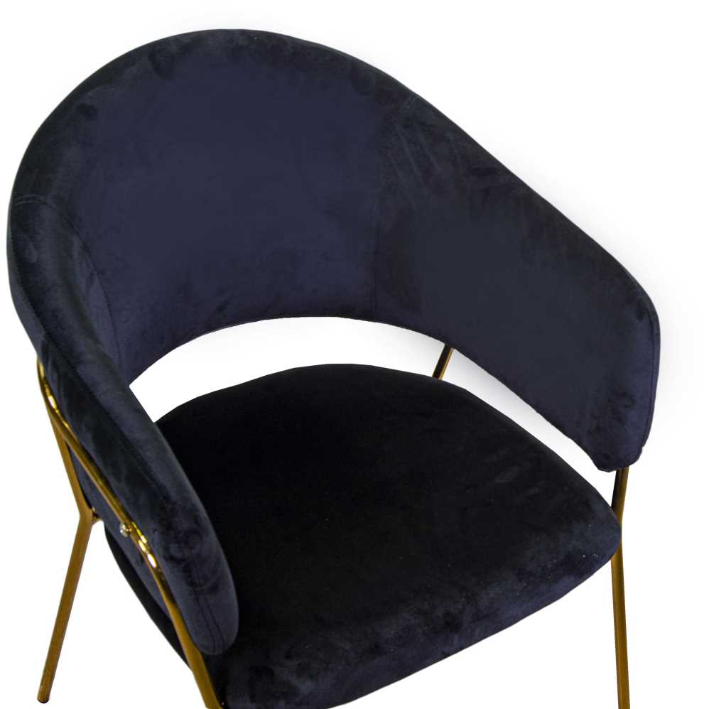 Poltrona rotterdam in velluto nero h82 cm