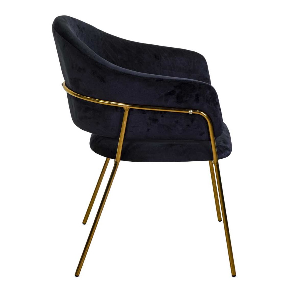 Poltrona rotterdam in velluto nero h82 cm