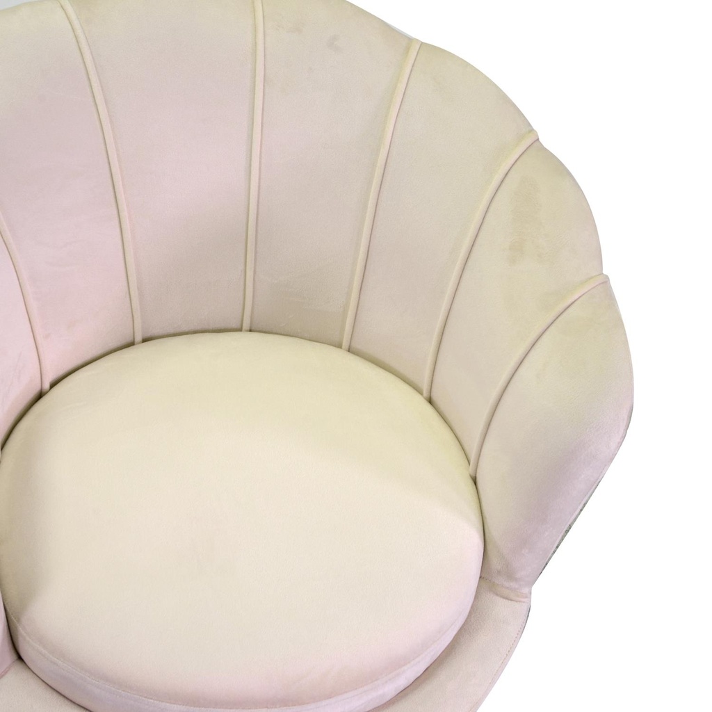 Poltrona velluto tulipan crema cm73x72h77