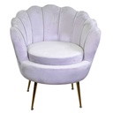 Poltrona velluto tulipan grigio cm 73x72h77