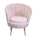 Poltrona velluto tulipan rosa cm73x72h77