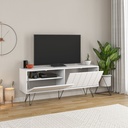 Porta TV con Struttura e 2 Ante a Ribalta Bianco  H 57 x L 139 x P 36 cm