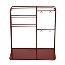 Portabottiglie da muro in metallo 2 posti rosso cm59x33xh62,5