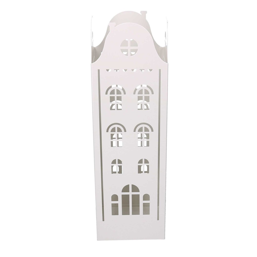 Portaombrelli metallo palazzo bianco quadro cm 15,5x15,5h49