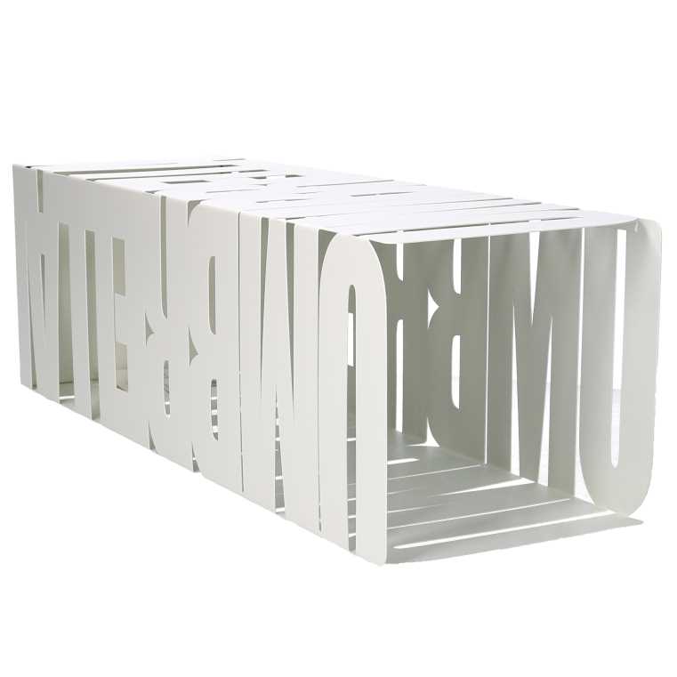 Portaombrelli metallo righe bianco quadro cm 15,5x15,5h52