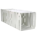 Portaombrelli metallo righe bianco quadro cm 15,5x15,5h52