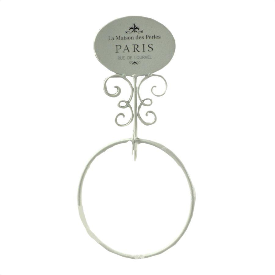 Portasciugamani a muro metallo paris bianco anello cm 20x6h38,5