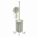 Portascopino metallo paris bianco cm 14x15h51