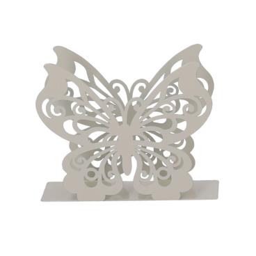 Portatovaglioli metallo farfalla crema rettangolare cm 14,5x4h12