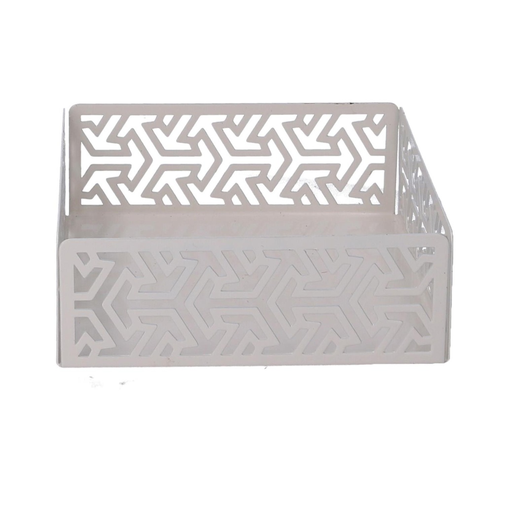 Portatovaglioli metallo frecce bianco quadrato cm16,5x16,5x5,5