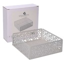 Portatovaglioli metallo frecce bianco quadrato cm16,5x16,5x5,5