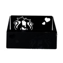 Portatovaglioli metallo gatti nero quadrato cm16,5x16,5h6