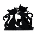 Portatovaglioli metallo gatti nero rettangolare cm 14,5x4h12