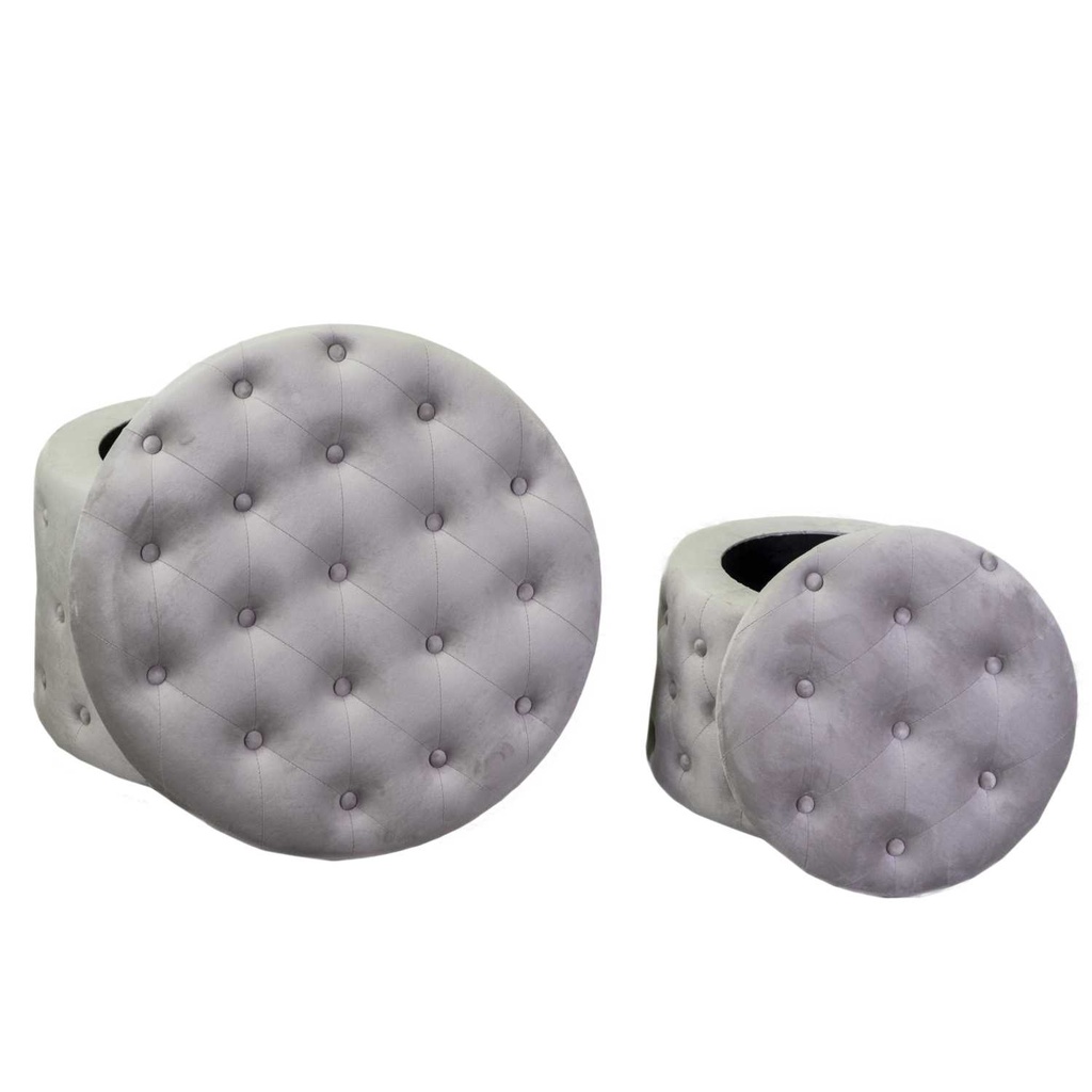 Puff velluto 1-2 grigio chiaro cm ø70h42