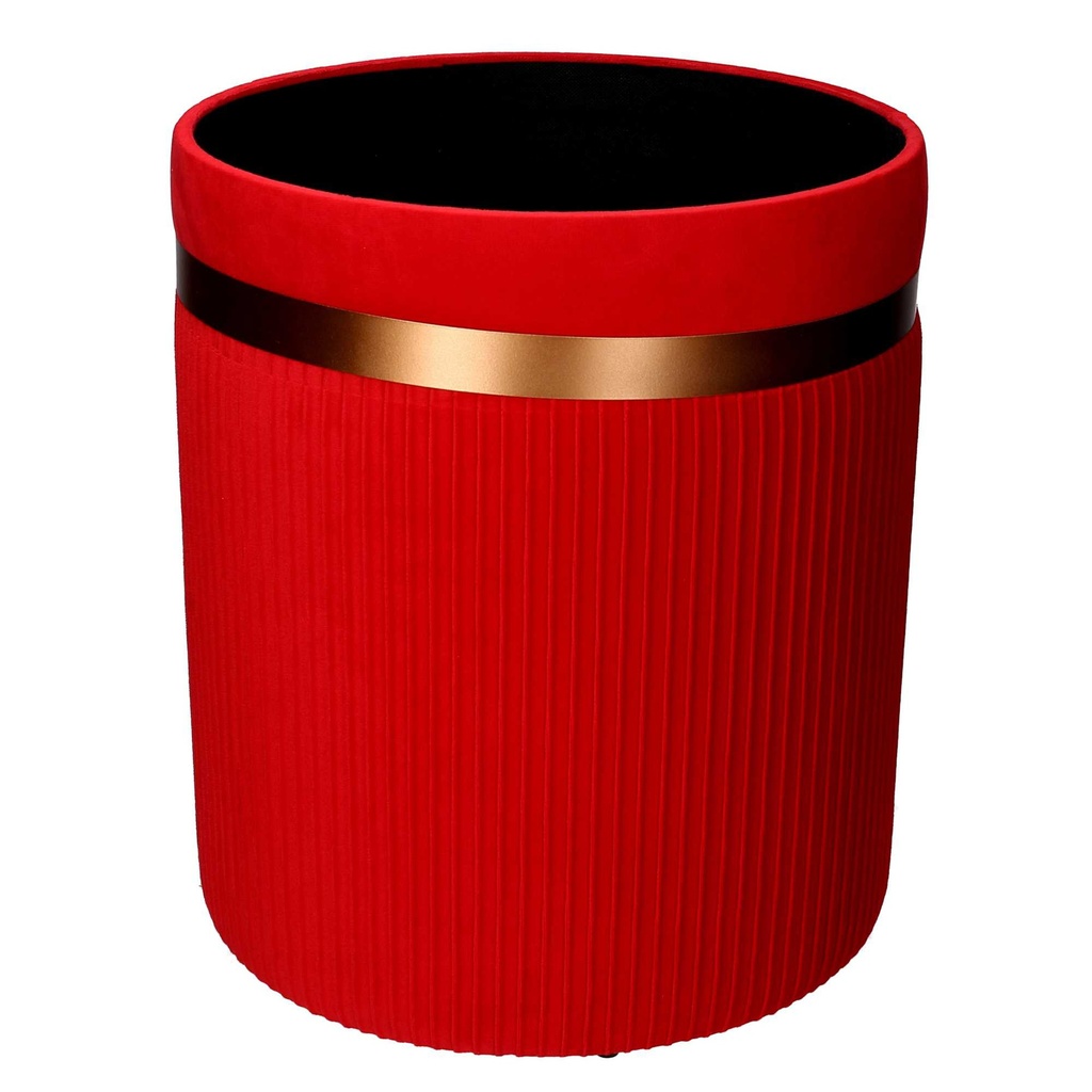 Puff contenitore velluto 1-2 linea altarosso cm ø39h49
