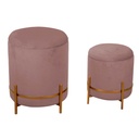 Puff velluto 1-2 rosa antico cm ø39h49