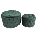 Puff velluto 1-2 verde salvia cm ø70h42