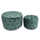 Puff velluto 1-2 verde salvia cm ø70h42