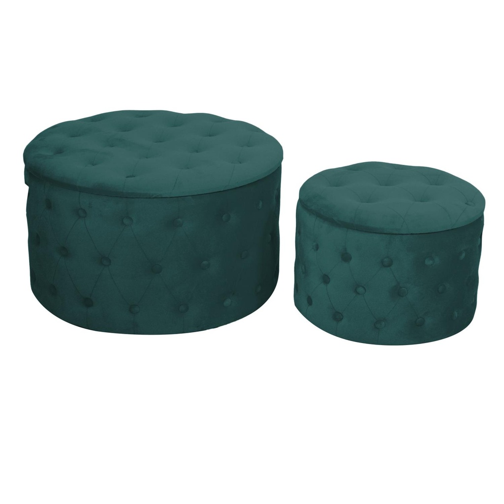 Puff velluto 1-2 verde salvia cm ø70h42