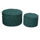 Puff velluto 1-2 verde salvia cm ø70h42